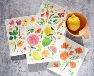 4 - Pack Swedish Dishcloth: Reusable & Compostable Kitchen Cloths from Jean Choe Art & Design - Reusable Paper Towels