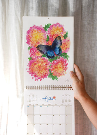 2027 Butterfly Wall Calendar (Nabi) by Jean Choe Art & Design