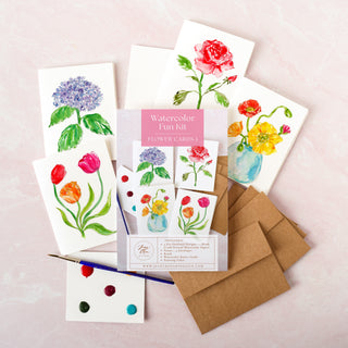 Flower Cards 1 Watercolor Fun Kit by Jean Choe Art & Design