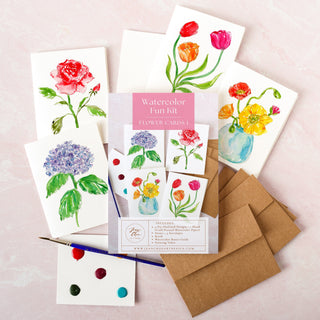 Flower Cards 1 Watercolor Fun Kit by Jean Choe Art & Design