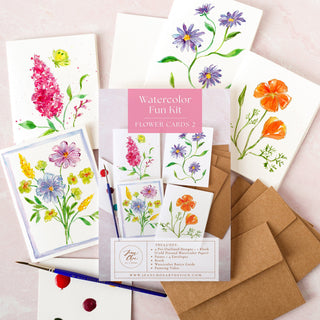 Flower Cards 2 Watercolor Fun Kit by Jean Choe Art & Design