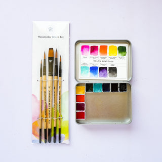 Watercolor Paint Set for Beginners, Including Brushes