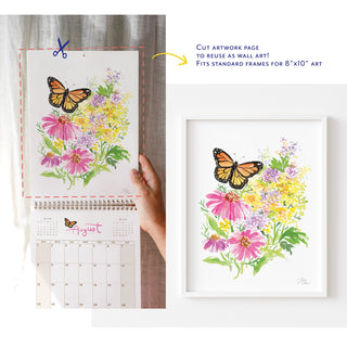 2027 Butterfly Wall Calendar (Nabi) by Jean Choe Art & Design