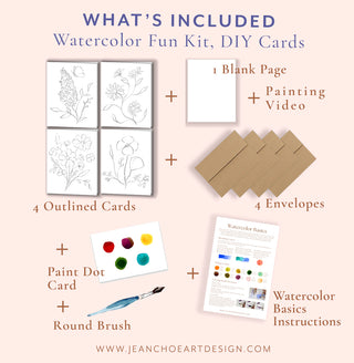 Flower Cards 2 Watercolor Fun Kit by Jean Choe Art & Design