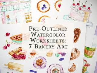 Bakery Watercolor Pages by Jean Choe Art & Design