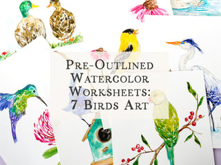 Birds Watercolor Pages by Jean Choe Art & Design