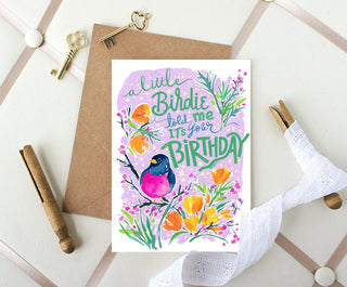 A Little Birdie Told Me Birthday Card from Jean Choe Art & Design - Other Baby