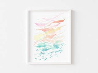Awakening 2 Watercolor Art Print - Serene Abstract Sunrise from Jean Choe Art & Design - Giclée