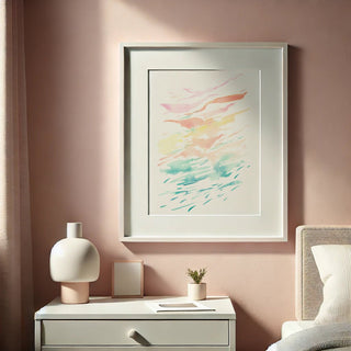 Awakening 2 Watercolor Art Print - Serene Abstract Sunrise from Jean Choe Art & Design - Giclée