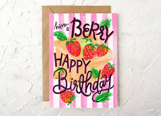 Berry Happy Birthday Card with Strawberries from Jean Choe Art & Design - Other Baby