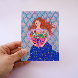 Birthday Blooms Greeting Card from Jean Choe Art & Design - Other Baby