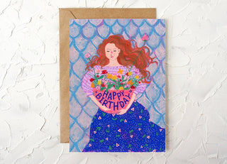 Birthday Blooms Greeting Card from Jean Choe Art & Design - Other Baby