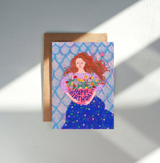 Birthday Blooms Greeting Card from Jean Choe Art & Design - Other Baby