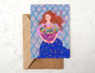 Birthday Blooms Greeting Card from Jean Choe Art & Design - Other Baby