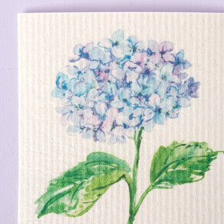 Blue Hydrangea Swedish Dishcloth: Eco - Friendly Kitchen Cloth from Jean Choe Art & Design - Reusable Paper Towels