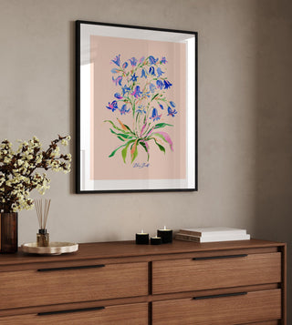 Bluebell Watercolor Art Print: Whimsical Botanical Art from Jean Choe Art & Design - Giclée