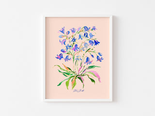 Bluebell Watercolor Art Print: Whimsical Botanical Art from Jean Choe Art & Design - Giclée