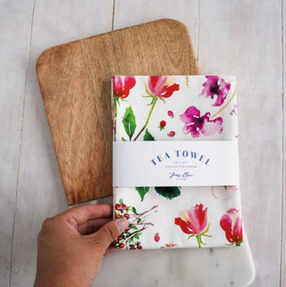 Botanical Rainbow Tea Towel Set of 6: Colorful Cotton Kitchen Towels from Jean Choe Art & Design - Kitchen & Tea Towels