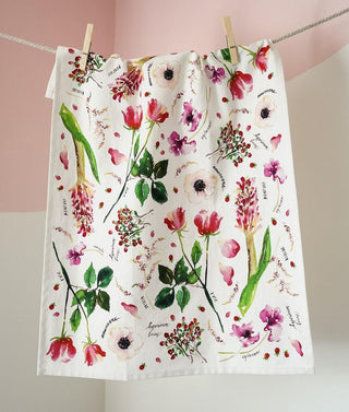 Botanical Rainbow Tea Towel Set of 6: Colorful Cotton Kitchen Towels from Jean Choe Art & Design - Kitchen & Tea Towels