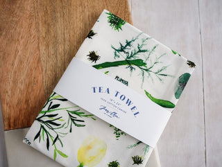 Botanical Rainbow Tea Towel Set of 6: Colorful Cotton Kitchen Towels from Jean Choe Art & Design - Kitchen & Tea Towels