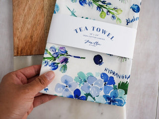 Botanical Rainbow Tea Towel Set of 6: Colorful Cotton Kitchen Towels from Jean Choe Art & Design - Kitchen & Tea Towels