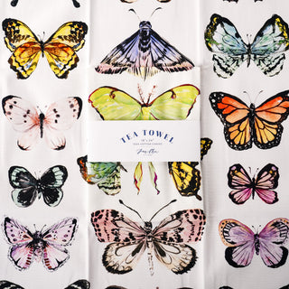 Butterfly & Dahlia Tea Towel Set of 3: Various Butterflies and Flowers from Jean Choe Art & Design - Kitchen & Tea Towels