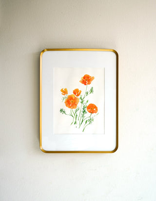 "California Poppies" Art Print: Vibrant Wildflower Wall Art for Nature Lovers from Jean Choe Art & Design - Giclée