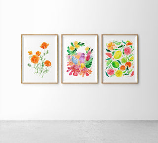 "California Poppies" Art Print: Vibrant Wildflower Wall Art for Nature Lovers from Jean Choe Art & Design - Giclée