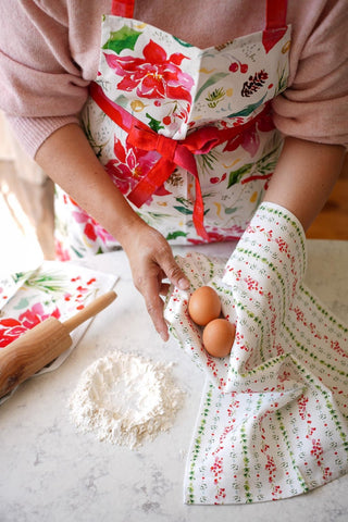 Christmas Tea Towel Set of 3: Holiday Cotton Towels for Kitchen & Baking from Jean Choe Art & Design - Kitchen & Tea Towels
