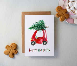 Christmas Tree Toy Car Holiday Card from Jean Choe Art & Design - Other Retail & Shop Fitting