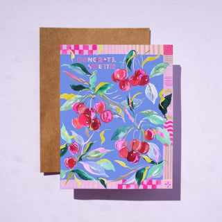 Congrats, Sweetie Cherry Greeting Card from Jean Choe Art & Design - Other Baby