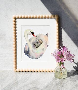 Cozy Ride (Original) with Turned Wood Frame from Jean Choe Art & Design - Watercolor