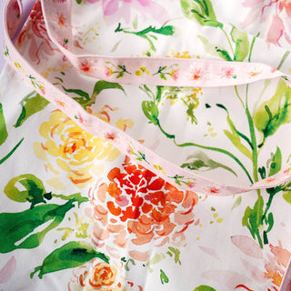 Dahlia Cotton Canvas Apron: Floral Kitchen Apron for Women from Jean Choe Art & Design - Aprons