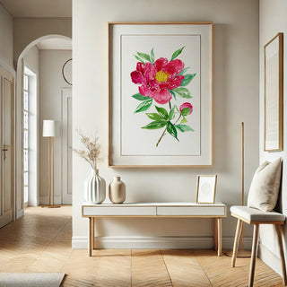 Deep Magenta Peony Art Print – Botanical Floral Wall Art from Jean Choe Art & Design - Giclée