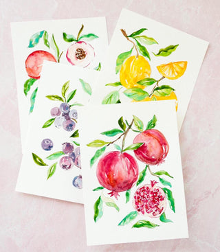 DIY Watercolor Fun Kit - Fruits: Pre - Outlined Pages, Paint Dots & Brushes from Jean Choe Art & Design - Kits