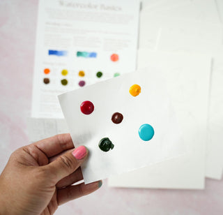 DIY Watercolor Fun Kit - Fruits: Pre - Outlined Pages, Paint Dots & Brushes from Jean Choe Art & Design - Kits