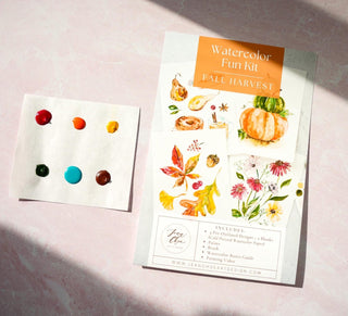 Fall Watercolor Kit: Coloring Pages for Watercolor. Craft DIY Painting Kit. Adult Coloring Pages. Art Party Kit. Paint kit