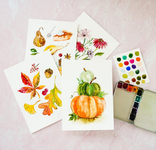Fall Watercolor Kit: Coloring Pages for Watercolor. Craft DIY Painting Kit. Adult Coloring Pages. Art Party Kit. Paint kit