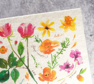 Floral Swedish Dishcloth: Reusable & Compostable Dish Cloth from Jean Choe Art & Design - Reusable Paper Towels