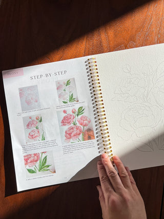 Floral Watercolor Workbook: Pre - Outlined Flower Coloring Pages & Guided Instructions from Jean Choe Art & Design