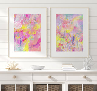 Follow the Flowers 2, Modern Abstract Giclee Print from Jean Choe Art & Design - Giclée