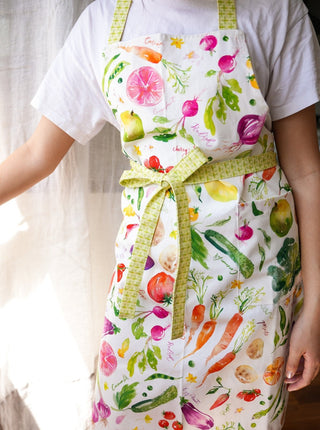 Fruits & Vegetables Kitchen Gift Set: Apron, Tea Towel, & Swedish Dishcloths from Jean Choe Art & Design - Dishcloths