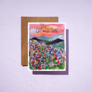 Get Well Soon Card with Colorful Wildflowers: Sunset Bloom from Jean Choe Art & Design - Other Baby