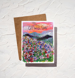 Get Well Soon Card with Colorful Wildflowers: Sunset Bloom from Jean Choe Art & Design - Other Baby
