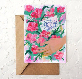 Get Well Soon Greeting Card: Hand - Illustrated Floral Design from Jean Choe Art & Design - Other Baby