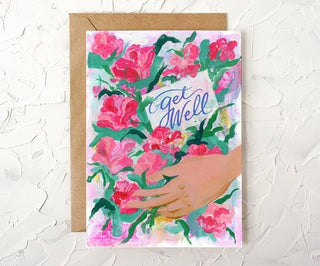 Get Well Soon Greeting Card: Hand - Illustrated Floral Design from Jean Choe Art & Design - Other Baby
