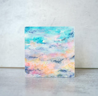 Golden Hour Sky Original Watercolor Painting 1 on Wood Panel from Jean Choe Art & Design - Watercolor