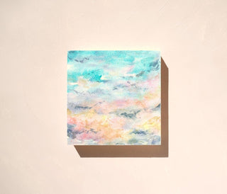 Golden Hour Sky Original Watercolor Painting 1 on Wood Panel from Jean Choe Art & Design - Watercolor