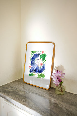 Great Blue Heron (Original) with Bronze Metal Frame from Jean Choe Art & Design - Watercolor