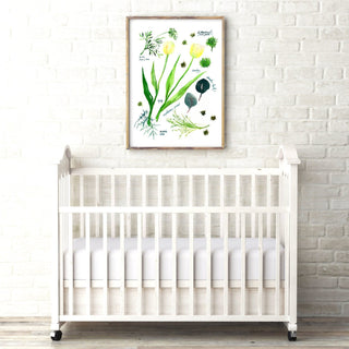 Green Botanical Rainbow Art Print: Flower Wall Art from Jean Choe Art & Design - Giclée